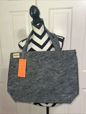 Eileen Fisher Dark Gray Speckled Felt Tote
